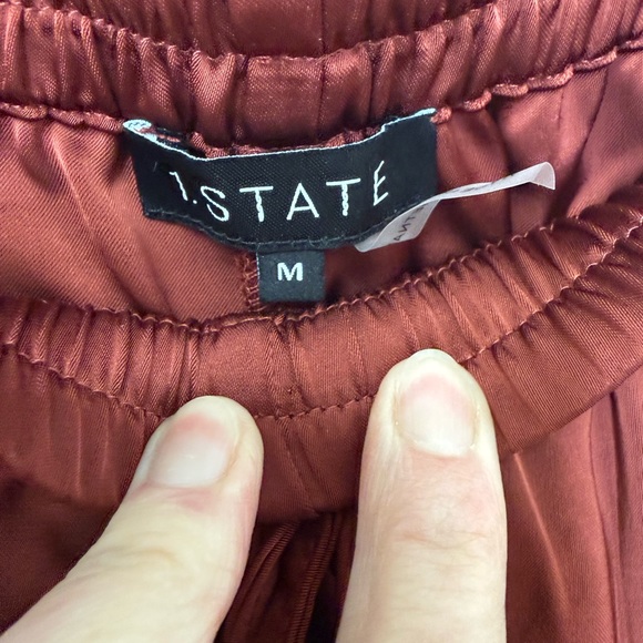 1.State NWT Drawstring Wide Pants | Dark Mahogany | Trousers | Medium | Luxury - Picture 4 of 7